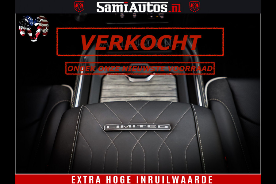Dodge Ram Limited Night High Output 540HP 706Nm | Massage + Full Option | De Meest Luxe en Volle Pick-Up in zijn Klasse | Comfortabele Dubbele Cabine met Royale 5 Zitplaatsen | BPM vrij | Nu Leverbaar uit Voorraad | Voorraad Nr 2352 - 7649