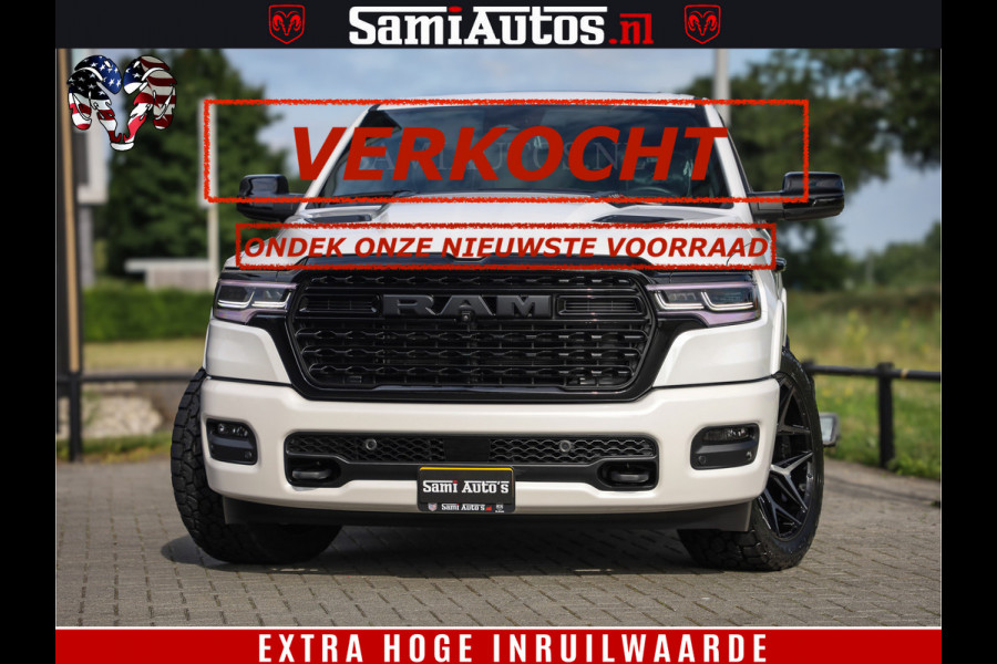 Dodge Ram Limited Night High Output 540HP 706Nm | Massage + Full Option | De Meest Luxe en Volle Pick-Up in zijn Klasse | Comfortabele Dubbele Cabine met Royale 5 Zitplaatsen | BPM vrij | Nu Leverbaar uit Voorraad | Voorraad Nr 2352 - 7649