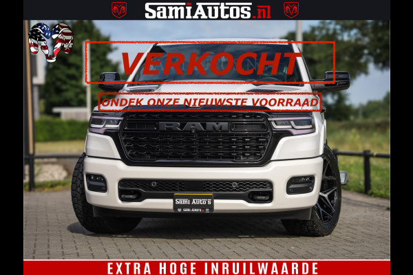 Dodge Ram Limited Night High Output 540HP 706Nm | Massage + Full Option | De Meest Luxe en Volle Pick-Up in zijn Klasse | Comfortabele Dubbele Cabine met Royale 5 Zitplaatsen | BPM vrij | Nu Leverbaar uit Voorraad | Voorraad Nr 2352 - 7649