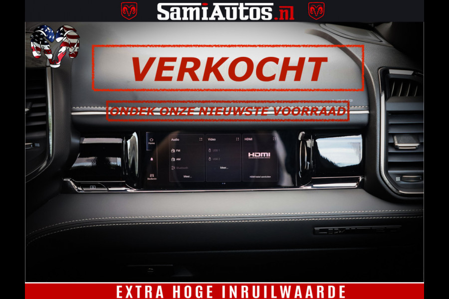 Dodge Ram Limited Night High Output 540HP 706Nm | Massage + Full Option | De Meest Luxe en Volle Pick-Up in zijn Klasse | Comfortabele Dubbele Cabine met Royale 5 Zitplaatsen | BPM vrij | Nu Leverbaar uit Voorraad | Voorraad Nr 2352 - 7649