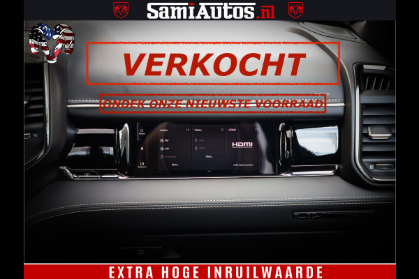 Dodge Ram Limited Night High Output 540HP 706Nm | Massage + Full Option | De Meest Luxe en Volle Pick-Up in zijn Klasse | Comfortabele Dubbele Cabine met Royale 5 Zitplaatsen | BPM vrij | Nu Leverbaar uit Voorraad | Voorraad Nr 2352 - 7649