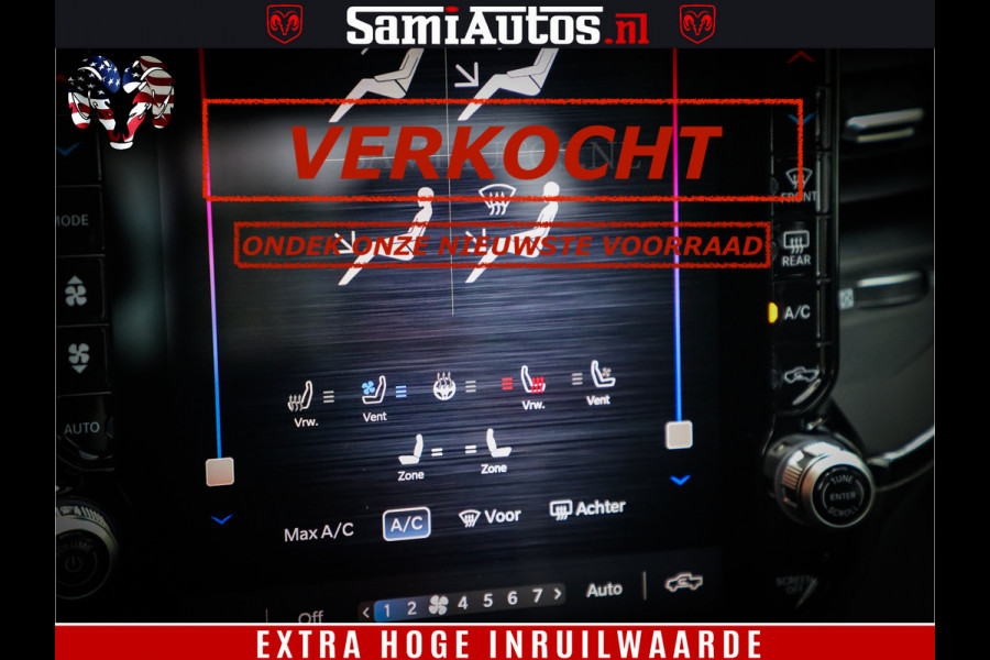 Dodge Ram Limited Night High Output 540HP 706Nm | Massage + Full Option | De Meest Luxe en Volle Pick-Up in zijn Klasse | Comfortabele Dubbele Cabine met Royale 5 Zitplaatsen | BPM vrij | Nu Leverbaar uit Voorraad | Voorraad Nr 2352 - 7649