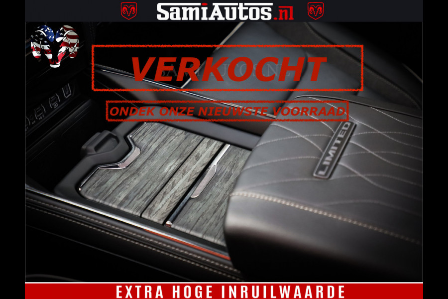 Dodge Ram Limited Night High Output 540HP 706Nm | Massage + Full Option | De Meest Luxe en Volle Pick-Up in zijn Klasse | Comfortabele Dubbele Cabine met Royale 5 Zitplaatsen | BPM vrij | Nu Leverbaar uit Voorraad | Voorraad Nr 2352 - 7649