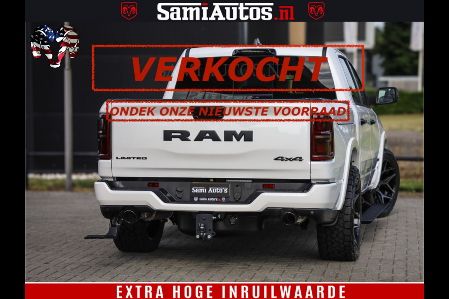 Dodge Ram Limited Night High Output 540HP 706Nm | Massage + Full Option | De Meest Luxe en Volle Pick-Up in zijn Klasse | Comfortabele Dubbele Cabine met Royale 5 Zitplaatsen | BPM vrij | Nu Leverbaar uit Voorraad | Voorraad Nr 2352 - 7649