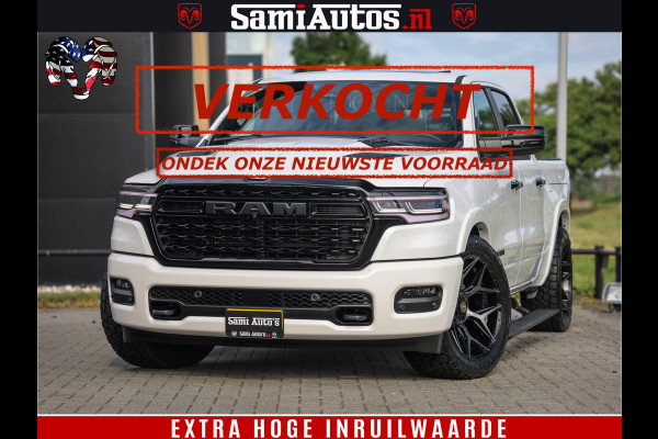 Dodge Ram Limited Night High Output 540HP 706Nm | Massage + Full Option | De Meest Luxe en Volle Pick-Up in zijn Klasse | Comfortabele Dubbele Cabine met Royale 5 Zitplaatsen | BPM vrij | Nu Leverbaar uit Voorraad | Voorraad Nr 2352 - 7649