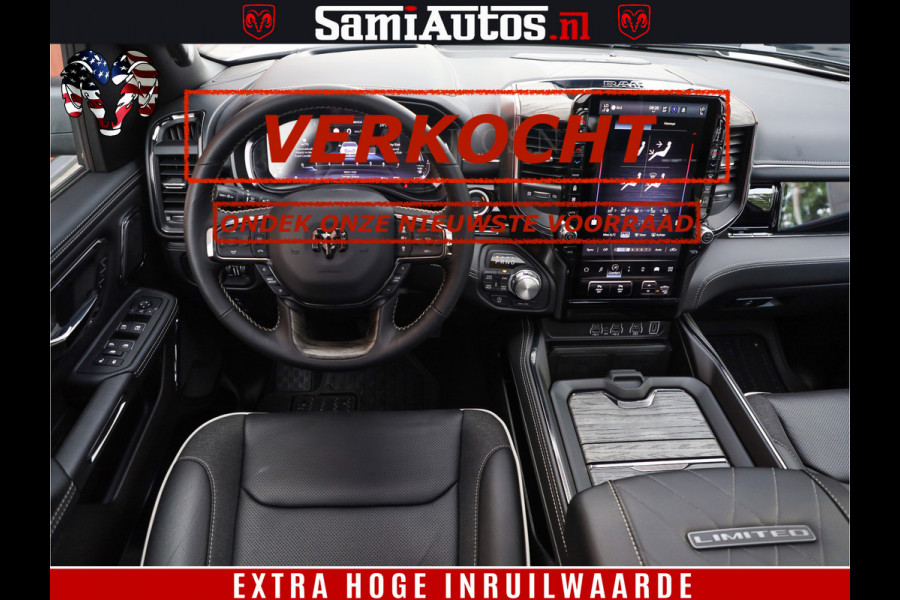 Dodge Ram Limited Night High Output 540HP 706Nm | Massage + Full Option | De Meest Luxe en Volle Pick-Up in zijn Klasse | Comfortabele Dubbele Cabine met Royale 5 Zitplaatsen | BPM vrij | Nu Leverbaar uit Voorraad | Voorraad Nr 2352 - 7649