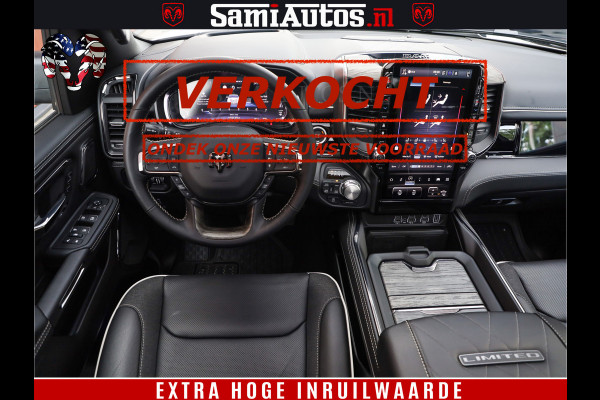 Dodge Ram Limited Night High Output 540HP 706Nm | Massage + Full Option | De Meest Luxe en Volle Pick-Up in zijn Klasse | Comfortabele Dubbele Cabine met Royale 5 Zitplaatsen | BPM vrij | Nu Leverbaar uit Voorraad | Voorraad Nr 2352 - 7649