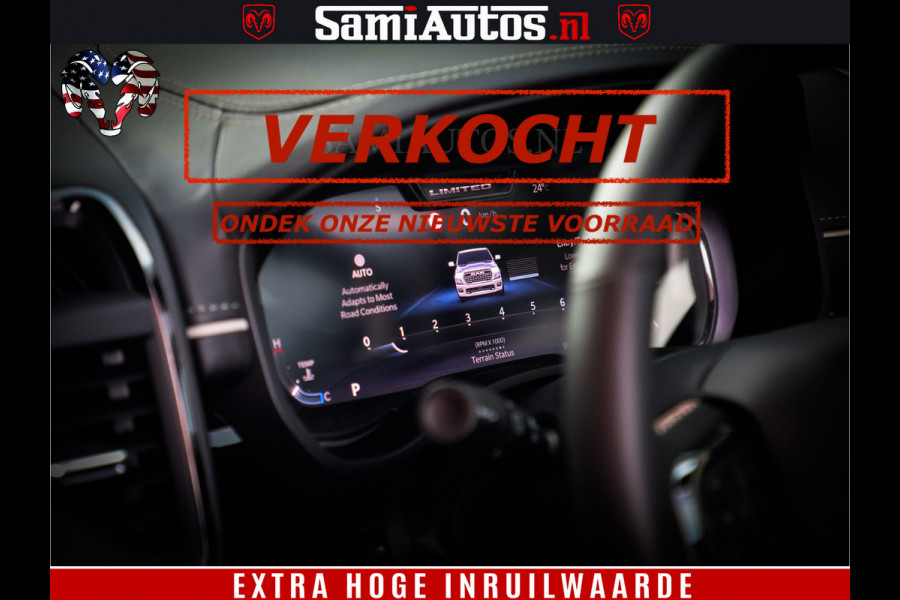 Dodge Ram Limited Night High Output 540HP 706Nm | Massage + Full Option | De Meest Luxe en Volle Pick-Up in zijn Klasse | Comfortabele Dubbele Cabine met Royale 5 Zitplaatsen | BPM vrij | Nu Leverbaar uit Voorraad | Voorraad Nr 2352 - 7649