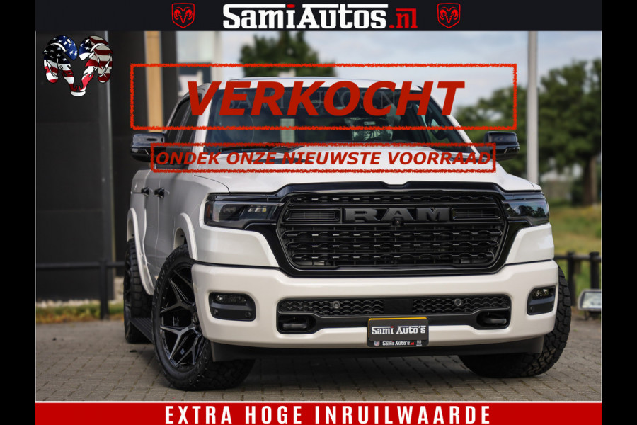 Dodge Ram Limited Night High Output 540HP 706Nm | Massage + Full Option | De Meest Luxe en Volle Pick-Up in zijn Klasse | Comfortabele Dubbele Cabine met Royale 5 Zitplaatsen | BPM vrij | Nu Leverbaar uit Voorraad | Voorraad Nr 2352 - 7649
