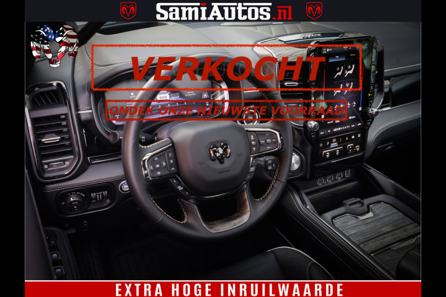 Dodge Ram Limited Night High Output 540HP 706Nm | Massage + Full Option | De Meest Luxe en Volle Pick-Up in zijn Klasse | Comfortabele Dubbele Cabine met Royale 5 Zitplaatsen | BPM vrij | Nu Leverbaar uit Voorraad | Voorraad Nr 2352 - 7649