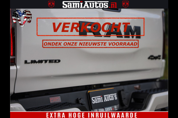 Dodge Ram Limited Night High Output 540HP 706Nm | Massage + Full Option | De Meest Luxe en Volle Pick-Up in zijn Klasse | Comfortabele Dubbele Cabine met Royale 5 Zitplaatsen | BPM vrij | Nu Leverbaar uit Voorraad | Voorraad Nr 2352 - 7649