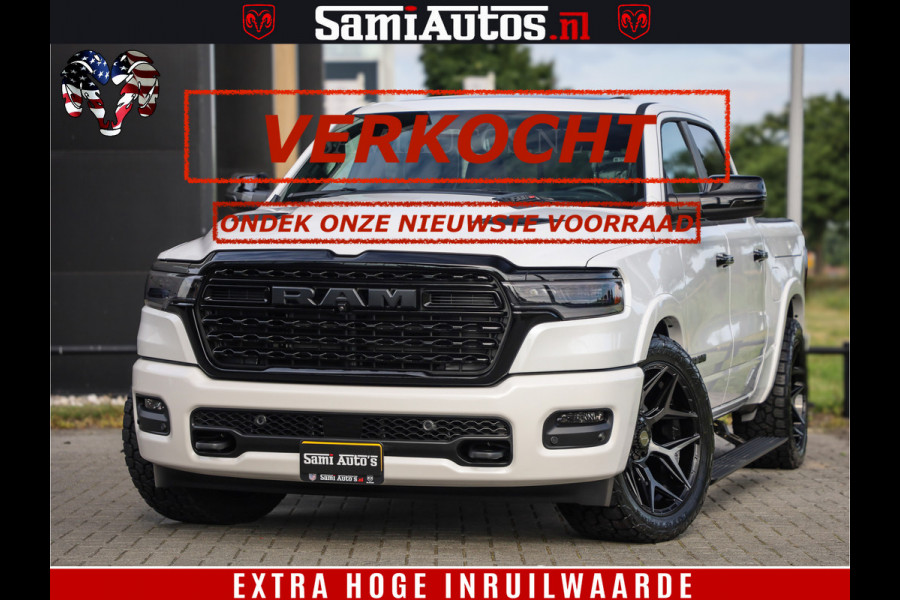 Dodge Ram Limited Night High Output 540HP 706Nm | Massage + Full Option | De Meest Luxe en Volle Pick-Up in zijn Klasse | Comfortabele Dubbele Cabine met Royale 5 Zitplaatsen | BPM vrij | Nu Leverbaar uit Voorraad | Voorraad Nr 2352 - 7649