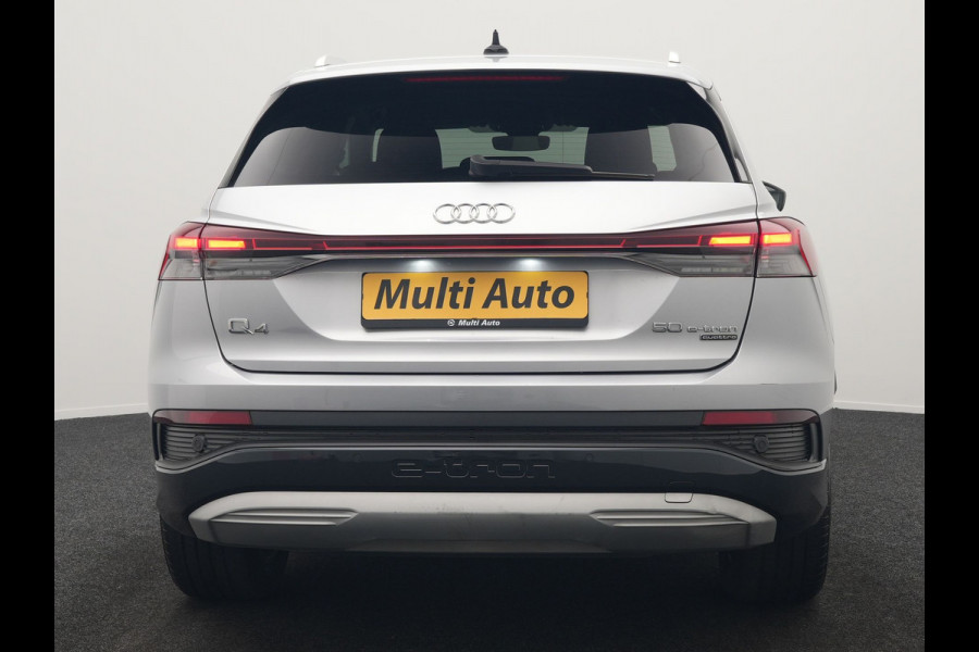 Audi Q4 e-tron 50 quattro Advanced edition 77 kWh 300pk Dealer O.H. | Apple Carplay | Voorstoelen Verwarmd | Navigatie Plus | 19"L.M | LED | Cruise Control | DAB | Virtual |