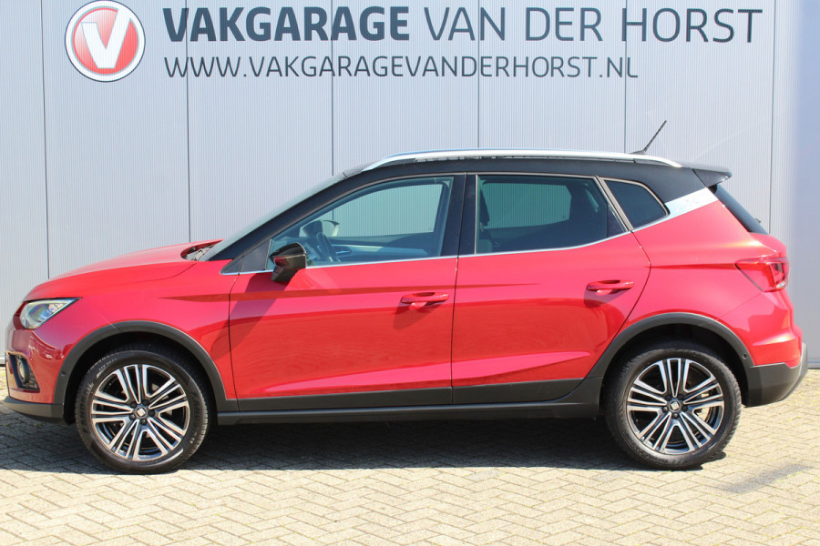 Seat Arona 1.0-115pk TSI Xcellence Business Intense AUTOMAAT ! Gun uzelf het plezier en comfort van een automaat ! Autm. airco dual, cruise cntrl, LM wielen, keyless entry-keyless go, camera, parkeersensoren v en a, dodehoek ass., LED verl., navigatie, telefoonvoorb. etc