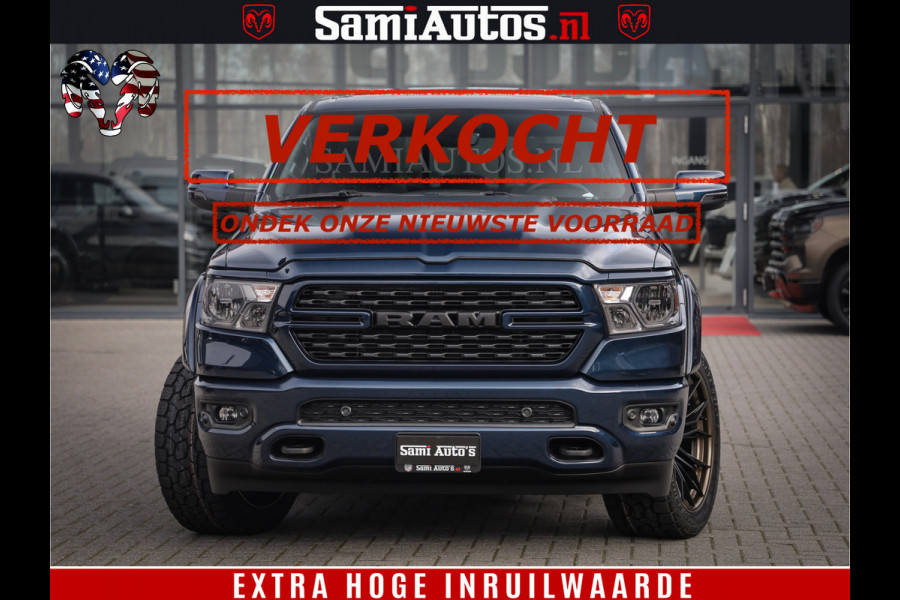 Dodge Ram SPORT | 5.7 V8 4x4 HEMI | PANORAMA DAK | GROOTSCHEM 12 INCH | LPG | Patriot Blue CREW CAB | DUBBELE CABINE | 5 PERSOONS | DC | VOORRAAD NR 2560 - 3327