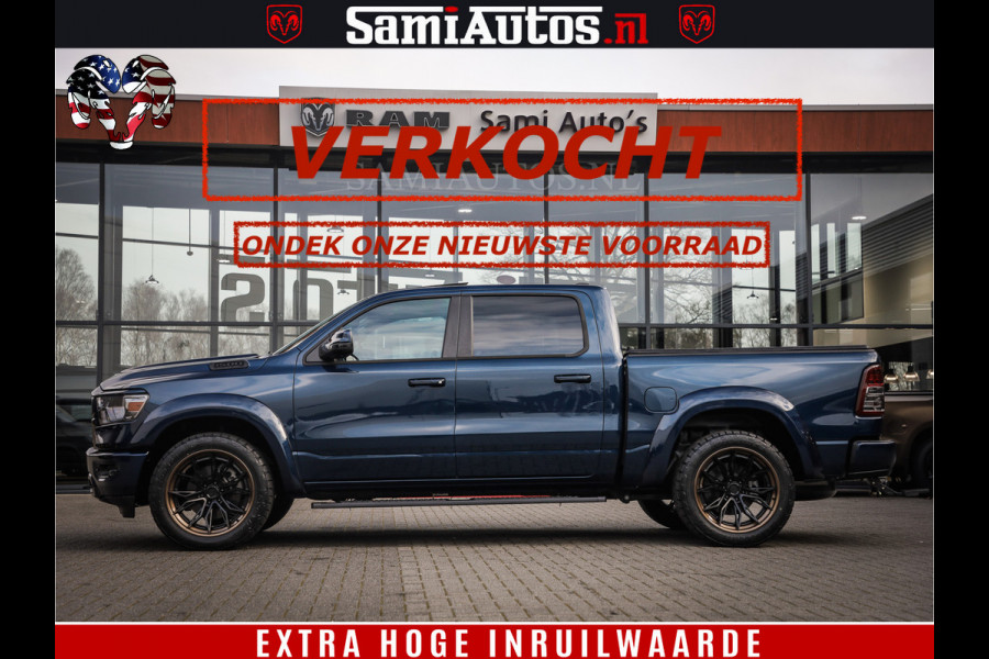 Dodge Ram SPORT | 5.7 V8 4x4 HEMI | PANORAMA DAK | GROOTSCHEM 12 INCH | LPG | Patriot Blue CREW CAB | DUBBELE CABINE | 5 PERSOONS | DC | VOORRAAD NR 2560 - 3327