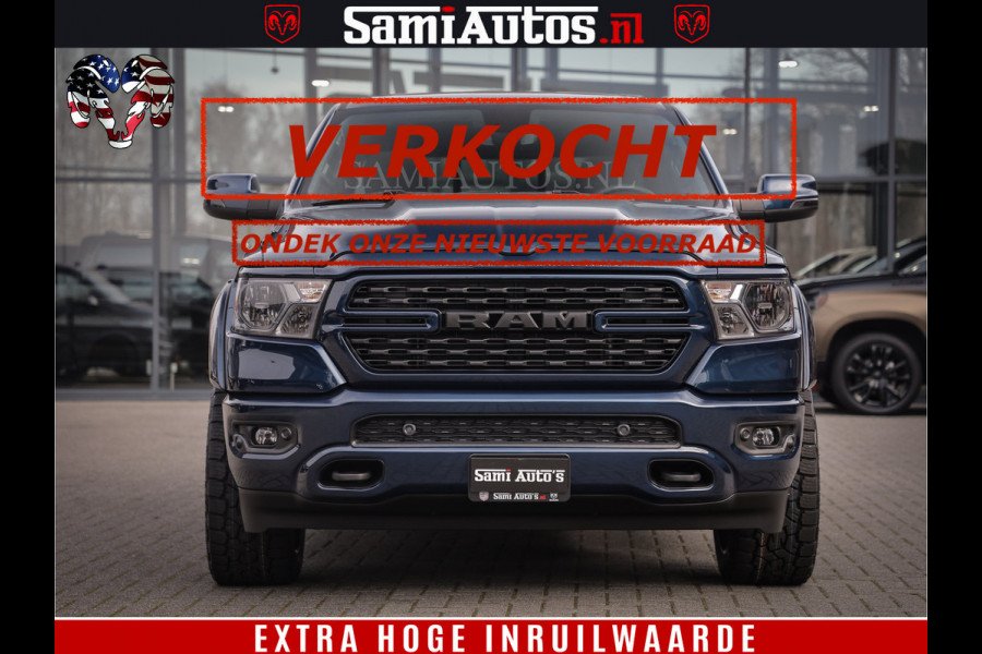Dodge Ram SPORT | 5.7 V8 4x4 HEMI | PANORAMA DAK | GROOTSCHEM 12 INCH | LPG | Patriot Blue CREW CAB | DUBBELE CABINE | 5 PERSOONS | DC | VOORRAAD NR 2560 - 3327