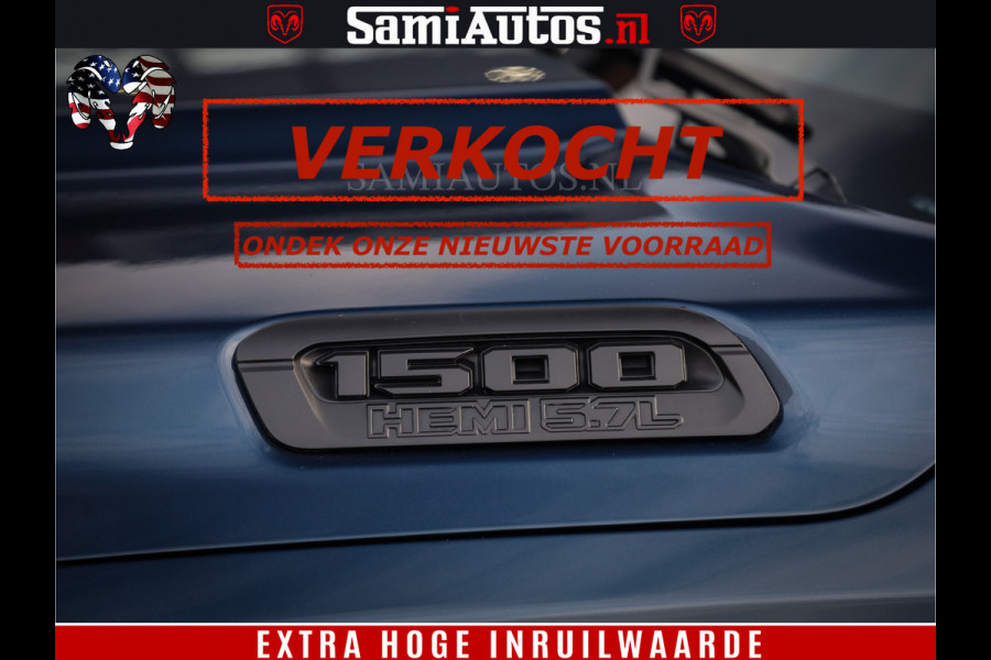 Dodge Ram SPORT | 5.7 V8 4x4 HEMI | PANORAMA DAK | GROOTSCHEM 12 INCH | LPG | Patriot Blue CREW CAB | DUBBELE CABINE | 5 PERSOONS | DC | VOORRAAD NR 2560 - 3327