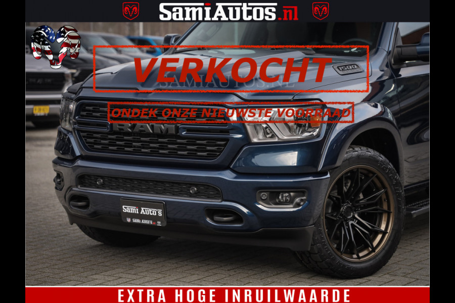 Dodge Ram SPORT | 5.7 V8 4x4 HEMI | PANORAMA DAK | GROOTSCHEM 12 INCH | LPG | Patriot Blue CREW CAB | DUBBELE CABINE | 5 PERSOONS | DC | VOORRAAD NR 2560 - 3327