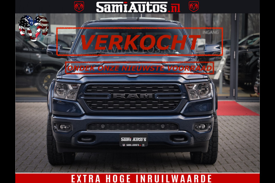 Dodge Ram SPORT | 5.7 V8 4x4 HEMI | PANORAMA DAK | GROOTSCHEM 12 INCH | LPG | Patriot Blue CREW CAB | DUBBELE CABINE | 5 PERSOONS | DC | VOORRAAD NR 2560 - 3327