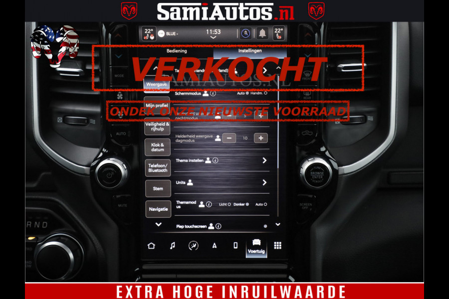 Dodge Ram SPORT | 5.7 V8 4x4 HEMI | PANORAMA DAK | GROOTSCHEM 12 INCH | LPG | Patriot Blue CREW CAB | DUBBELE CABINE | 5 PERSOONS | DC | VOORRAAD NR 2560 - 3327