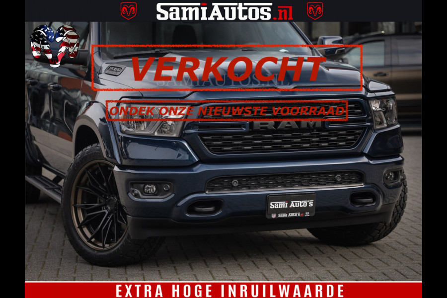 Dodge Ram SPORT | 5.7 V8 4x4 HEMI | PANORAMA DAK | GROOTSCHEM 12 INCH | LPG | Patriot Blue CREW CAB | DUBBELE CABINE | 5 PERSOONS | DC | VOORRAAD NR 2560 - 3327