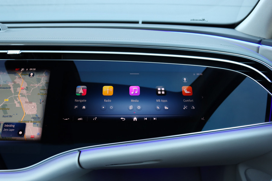 Mercedes-Benz E-Klasse 400 e 4MATIC Exclusive Line | Hypercreen | Luchtvering | Achterasbesturing | Distronic+ | Massage | Stoelventilatie | 3D-Display | HUD | Vlakkenverwarming | Digital Light |
