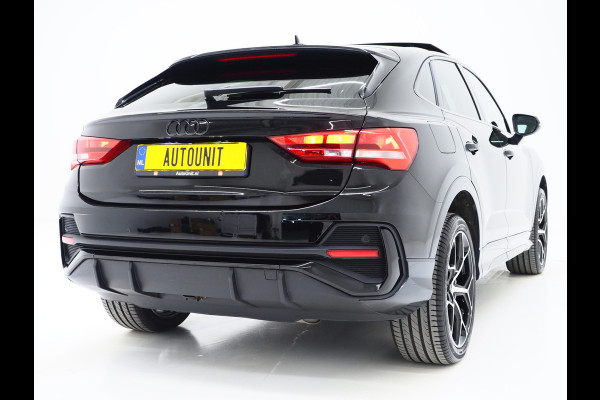 Audi Q3 Sportback 45 TFSI e Full Black | Panoramadak | Leder | Sfeerlicht | Cruise | DAB | Virtual | Donkere Hemel | Carplay