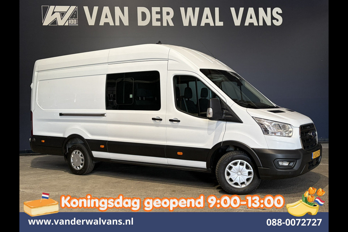 Ford Transit 2.0 TDCI 170pk L4H3 Dubbele Cabine Euro6 Airco | 6-zits | Camera | LED | Apple Carplay | 2800kg Trekvermogen | Cruisecontrol, Android Auto, Stoelverwarming, Verwarmde Voorruit, Parkeersensoren, Bijrijdersbank