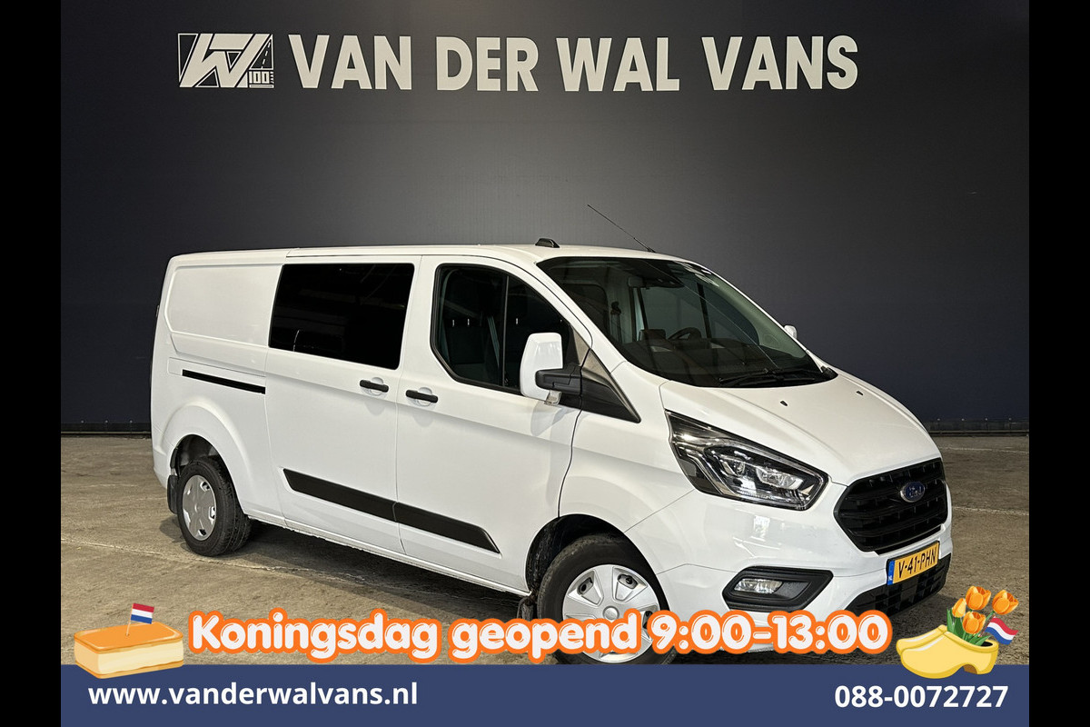 Ford Transit Custom 2.0 TDCI 130pk L2H1 Dubbele Cabine Euro6 Airco | 6-Zits | Xenon | Camera | Navigatie | Apple Carplay | LED Android Auto, Cruisecontrol, Stoelverwarming, Verwarmde voorruit, Parkeersensoren