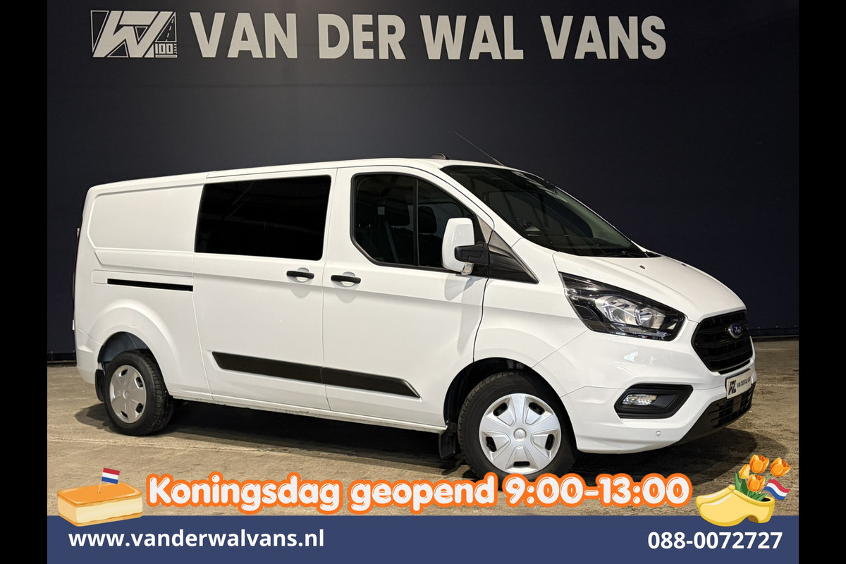 Ford Transit Custom 2.0 TDCI 130pk L2H1 Dubbele Cabine Euro6 Airco | 6-Zits | LED | Cruisecontrol | Trekhaak Parkeersensoren, Verwarmde voorruit