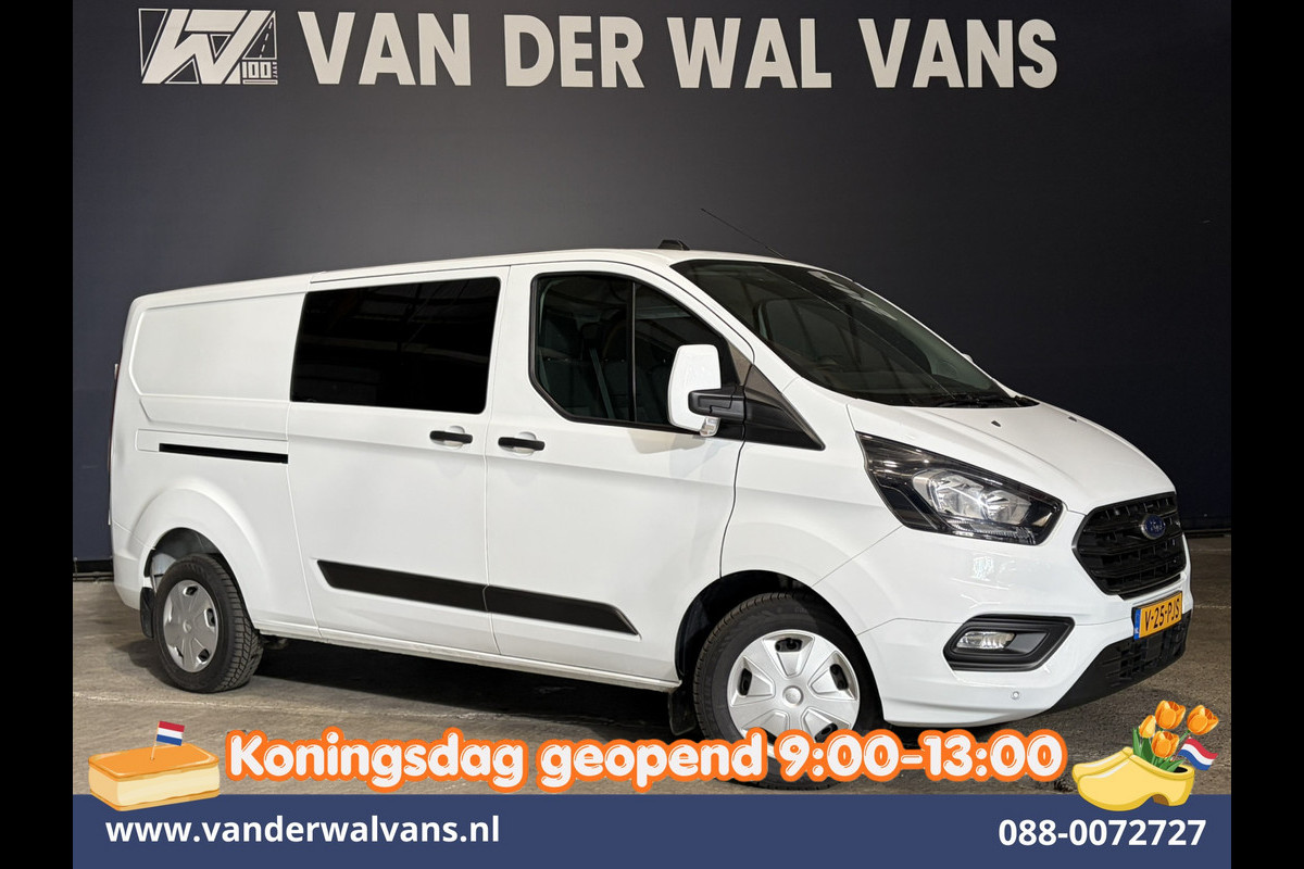 Ford Transit Custom 2.0 TDCI 131pk L2H1 Dubbele Cabine Euro6 Airco | 6-Zits | Cruisecontrol | 2550kg Trekhaak Verwarmde voorruit, Parkeersensoren