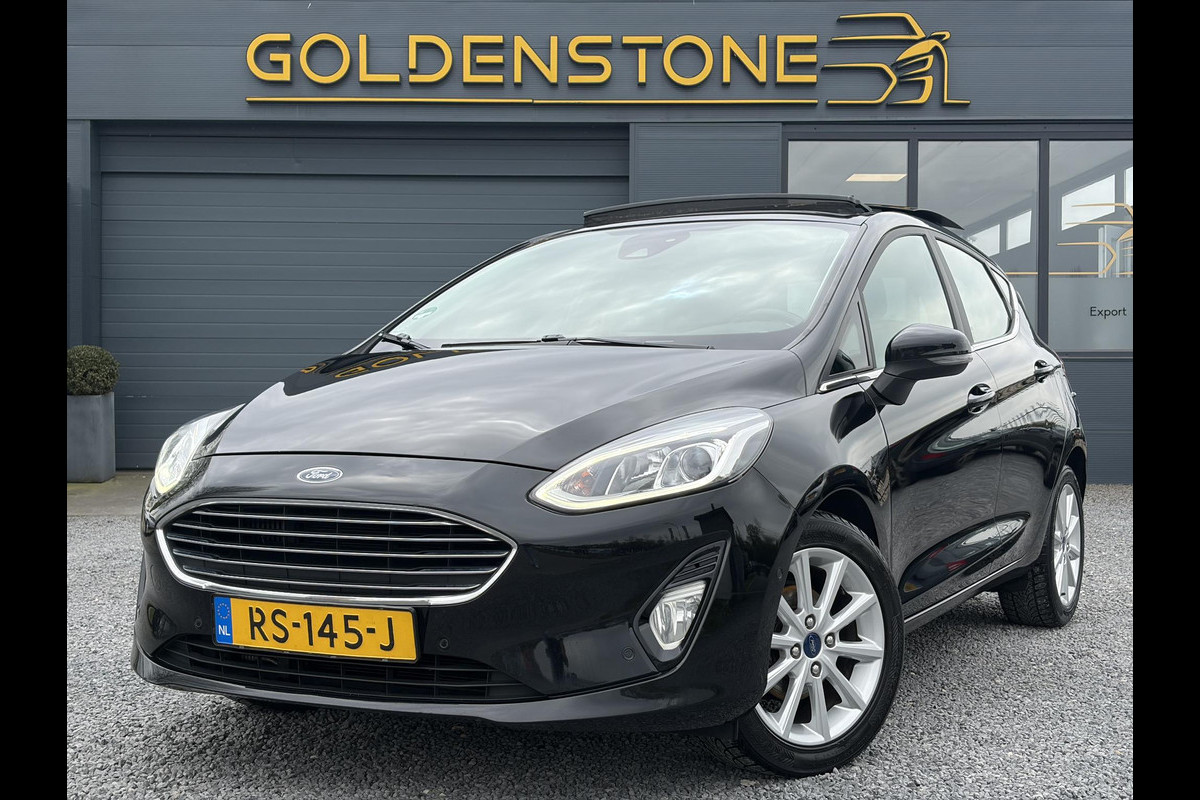 Ford Fiesta 1.0 EcoBoost Titanium 2e Eigenaar,Pano,Camera,Navi,PDC V+A,Carplay,Clima,Cruise,Dealer Onderhouden,6 Bak,N.A.P,102pk,Lm velgen,Apk tot 02-2027