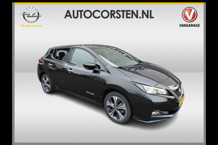 Nissan Leaf e+ Tekna 62kWh 218pk LEER Apple Carplay Android Auto Cruise control adaptief 360°Camera Navi Ecc Stoel+Stuurverwarming Keyless D Dodehoek detector Rijstrooksensor met correctie Uitparkeer waarschuwing Verkeersbord detectie Bluetooth Privacy Glas Lmv 17" Grootste Accu Grootste Actieradius Hoogste vermogen 218pk !