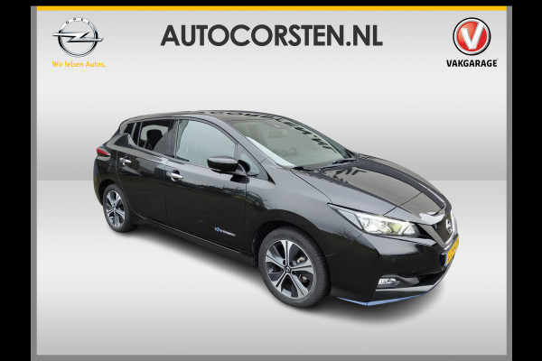 Nissan Leaf e+ Tekna 62kWh 218pk LEER Apple Carplay Android Auto Cruise control adaptief 360°Camera Navi Ecc Stoel+Stuurverwarming Keyless D Dodehoek detector Rijstrooksensor met correctie Uitparkeer waarschuwing Verkeersbord detectie Bluetooth Privacy Glas Lmv 17" Grootste Accu Grootste Actieradius Hoogste vermogen 218pk !