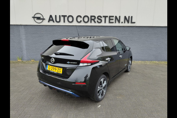 Nissan Leaf e+ Tekna 62kWh 218pk LEER Apple Carplay Android Auto Cruise control adaptief 360°Camera Navi Ecc Stoel+Stuurverwarming Keyless D Dodehoek detector Rijstrooksensor met correctie Uitparkeer waarschuwing Verkeersbord detectie Bluetooth Privacy Glas Lmv 17" Grootste Accu Grootste Actieradius Hoogste vermogen 218pk !