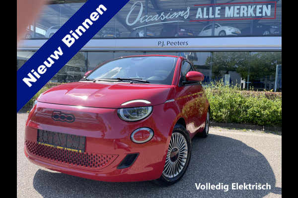 Fiat 500E Red 42 kwh Achteruitrijcamera - Airco - Parkeersensor achter - Navigatiesysteem - Apple carplay - Cruise control - Licht metalen velgen 16 inch - Radio - Ramen elektrisch - Multifunctioneel stuurwiel -  - Draadloze telefoonoplader - Led verlichting - Automaat - Usb aansluiting - Bluetooth
