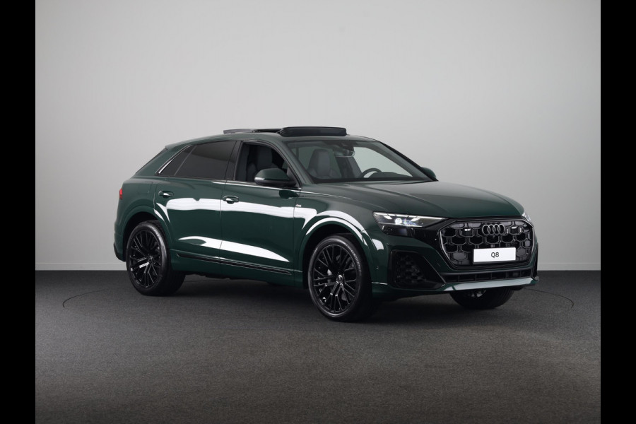 Audi Q8 Pro Line S 55 TFSI e 394 pk | Midnight emerald green | Glazen panoramadak | Bang & Olufsen Premium 3D | Sportstoelen plus voorin |