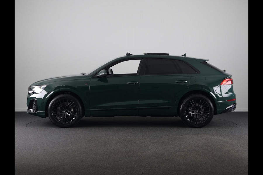 Audi Q8 Pro Line S 55 TFSI e 394 pk | Midnight emerald green | Glazen panoramadak | Bang & Olufsen Premium 3D | Sportstoelen plus voorin |