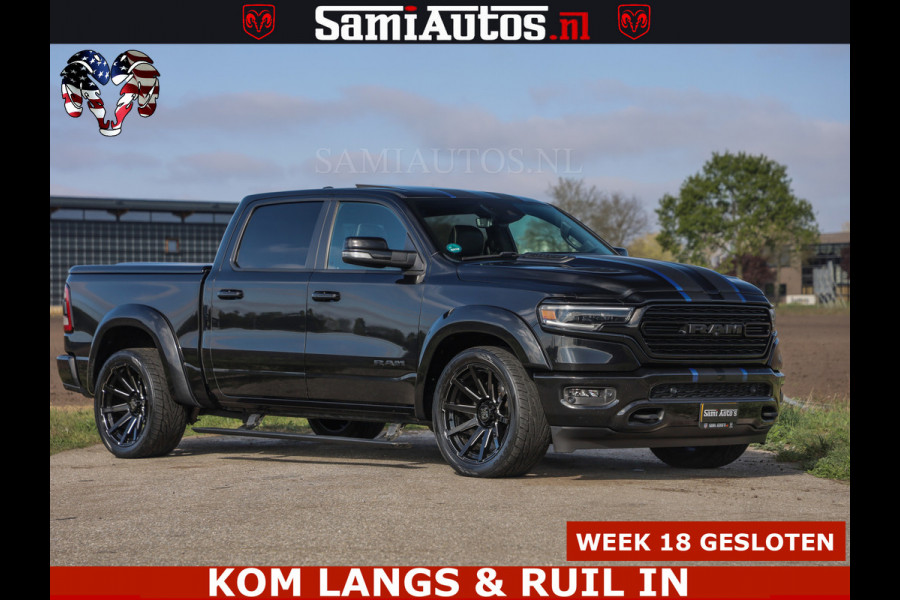 Dodge Ram HULK PACK LIMITED | 5.7 V8 | WIDE BODY | STRIPING | HUD | LUCHTVERING | OPEN UITLAAT KLEP | BOM VOL CREW CAB | DUBBELE CABINE | DC | 5 PERSOONS |
