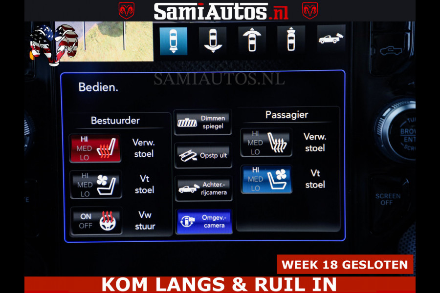 Dodge Ram HULK PACK LIMITED | 5.7 V8 | WIDE BODY | STRIPING | HUD | LUCHTVERING | OPEN UITLAAT KLEP | BOM VOL CREW CAB | DUBBELE CABINE | DC | 5 PERSOONS |