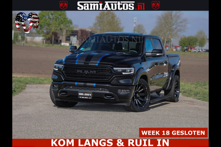 Dodge Ram HULK PACK LIMITED | 5.7 V8 | WIDE BODY | STRIPING | HUD | LUCHTVERING | OPEN UITLAAT KLEP | BOM VOL CREW CAB | DUBBELE CABINE | DC | 5 PERSOONS |