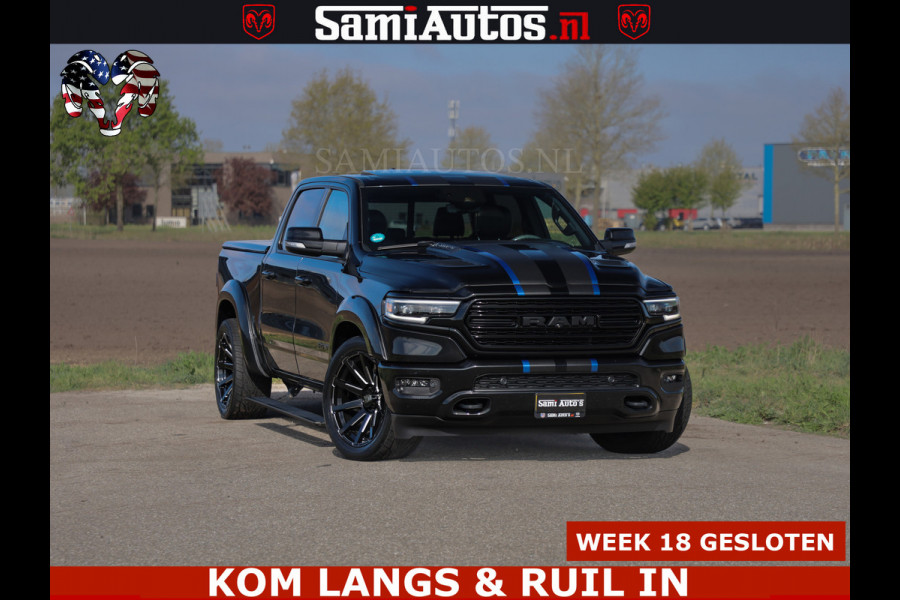 Dodge Ram HULK PACK LIMITED | 5.7 V8 | WIDE BODY | STRIPING | HUD | LUCHTVERING | OPEN UITLAAT KLEP | BOM VOL CREW CAB | DUBBELE CABINE | DC | 5 PERSOONS |