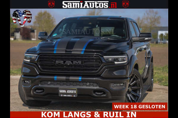 Dodge Ram HULK PACK LIMITED | 5.7 V8 | WIDE BODY | STRIPING | HUD | LUCHTVERING | OPEN UITLAAT KLEP | BOM VOL CREW CAB | DUBBELE CABINE | DC | 5 PERSOONS |