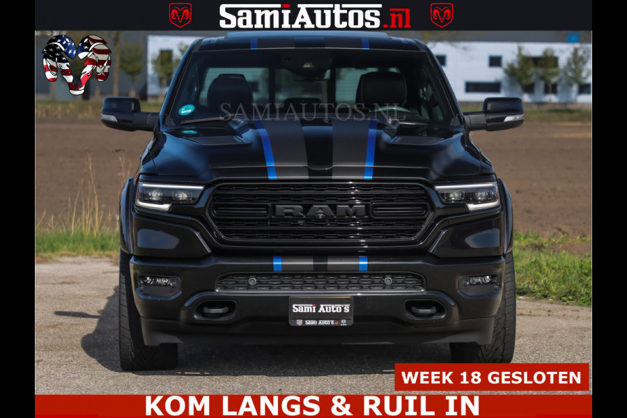 Dodge Ram HULK PACK LIMITED | 5.7 V8 | WIDE BODY | STRIPING | HUD | LUCHTVERING | OPEN UITLAAT KLEP | BOM VOL CREW CAB | DUBBELE CABINE | DC | 5 PERSOONS |