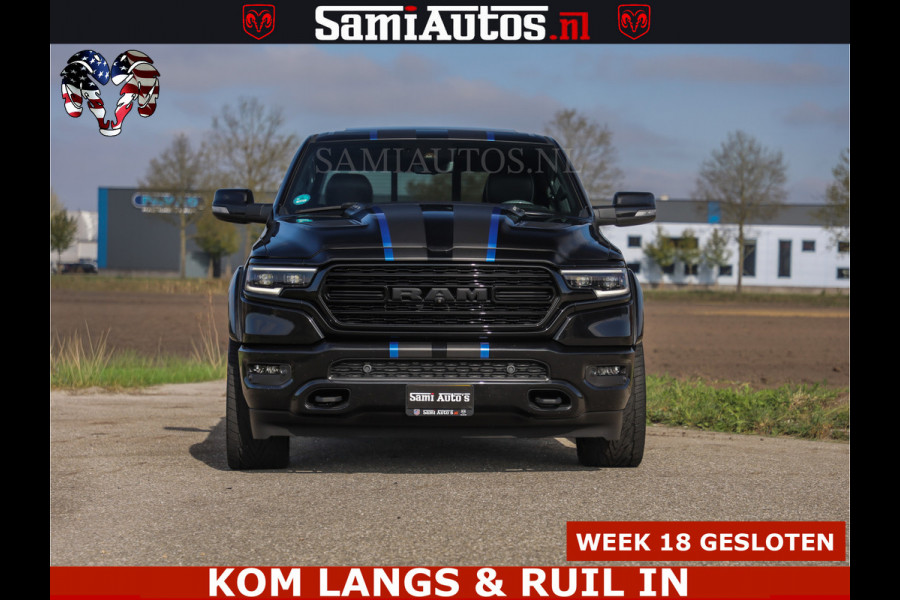 Dodge Ram HULK PACK LIMITED | 5.7 V8 | WIDE BODY | STRIPING | HUD | LUCHTVERING | OPEN UITLAAT KLEP | BOM VOL CREW CAB | DUBBELE CABINE | DC | 5 PERSOONS |