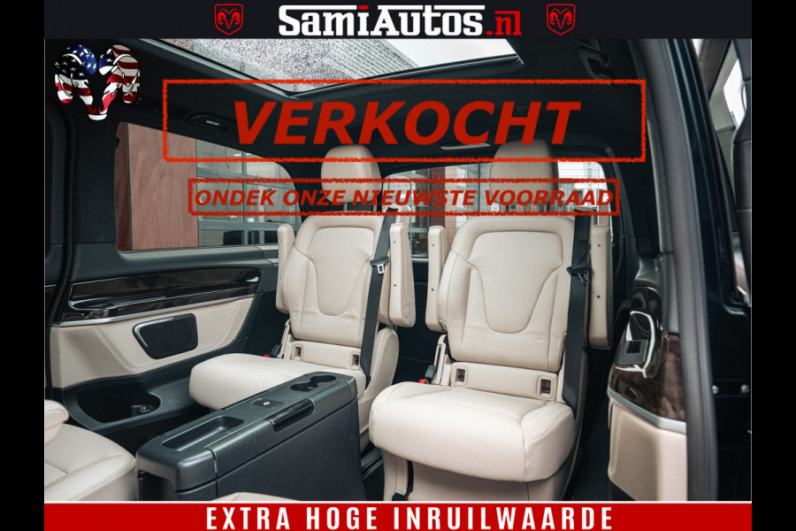 Mercedes-Benz V-Klasse AMG VIP PURE LUXE 6 PERSOONS | 4-MATIC | LANG | PANO DAK | EXCLUSIVE | ADAPTIVE CRUISE | ALCANTARA HEMEL | BURMESTER | 6 X STOELEN VERWARMD EN GEKOELD | ROYALE (CLASS) BEEN RUIMTE |