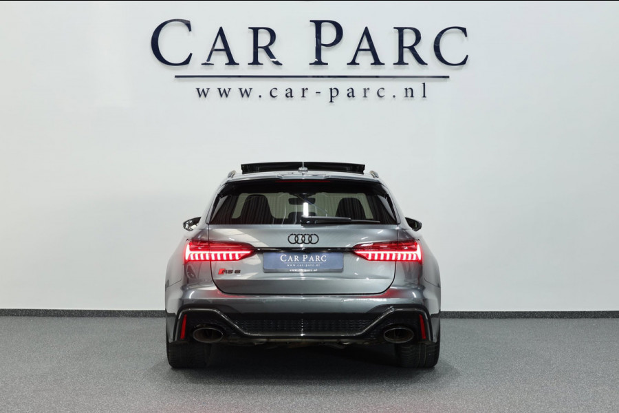 Audi RS6 Avant 4.0 TFSI quattro 600+PK BTW/KERAMISCH/SOFTCLOSE/VIRTUAL/B&O 3D/ACHTERASB/SFEER/PANO/22"/360 CAM/12 MND GARANTIE!