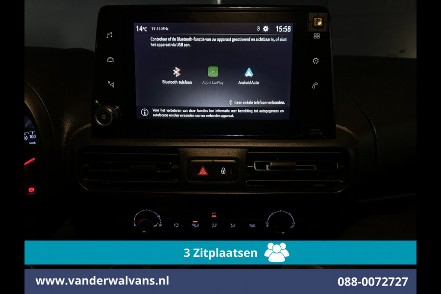 Opel Combo 1.5D 131pk Automaat L1H1 Euro6 Airco | 3-Zits | Camera | Apple Carplay | Cruisecontrol Android Auto, Parkeersensoren, Bijrijdersbank