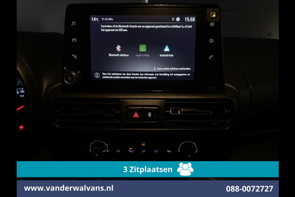 Opel Combo 1.5D 131pk Automaat L1H1 Euro6 Airco | 3-Zits | Camera | Apple Carplay | Cruisecontrol Android Auto, Parkeersensoren, Bijrijdersbank